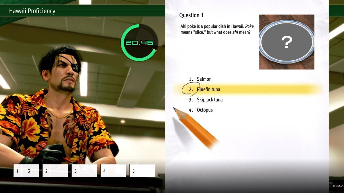 LaD: Pirate Yakuza in Hawaii gameplay die een van de Ounabara Beroepsschool antwoorden voor Hawaii Vaardigheid toont