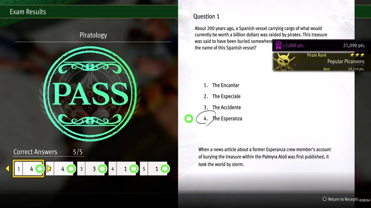 Een antwoord op het Piratologie examen in LaD Pirate Yakuza in Hawaii aan de Beroepsschool