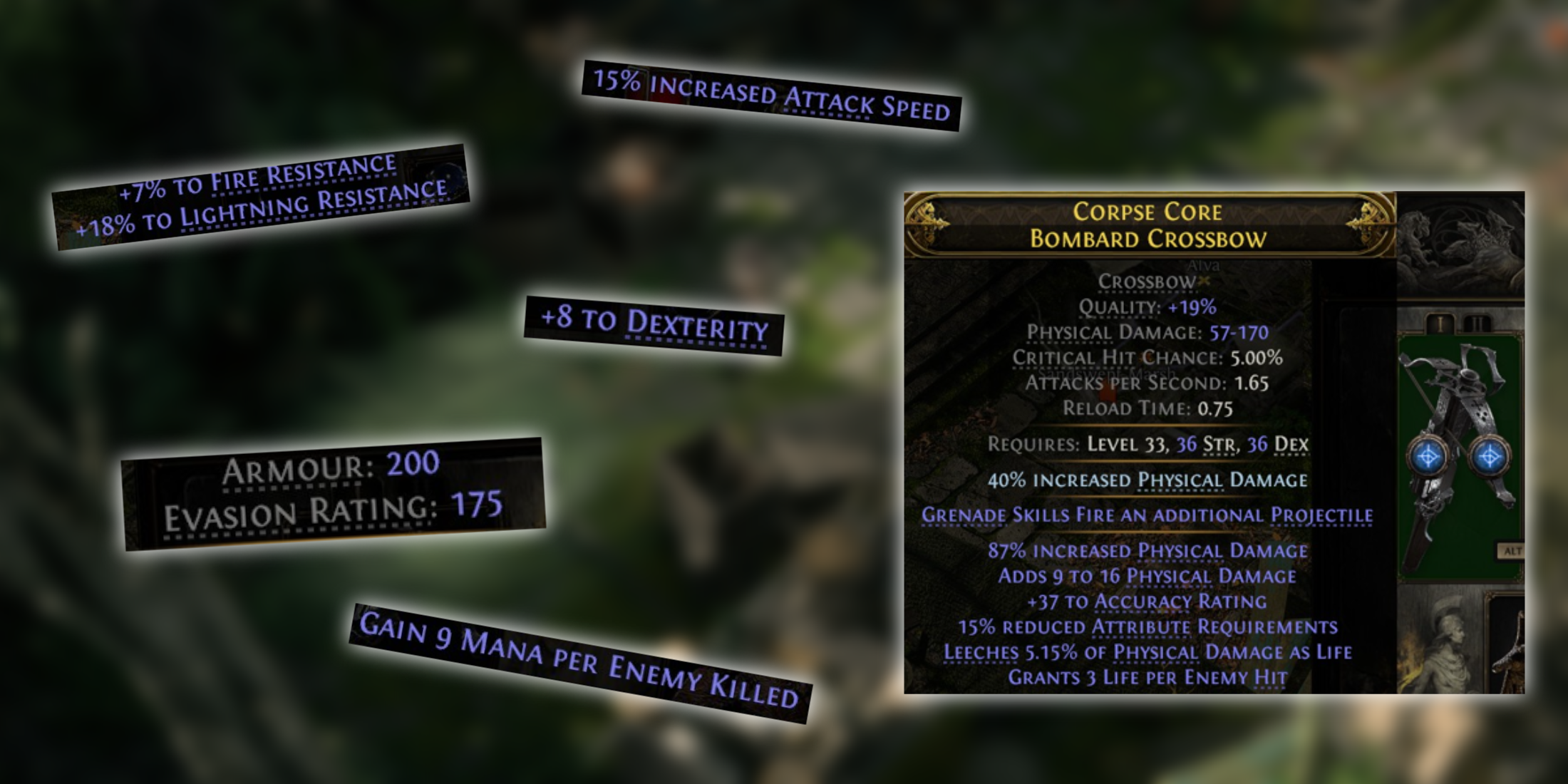 Image: Example Item with Desired Modifiers