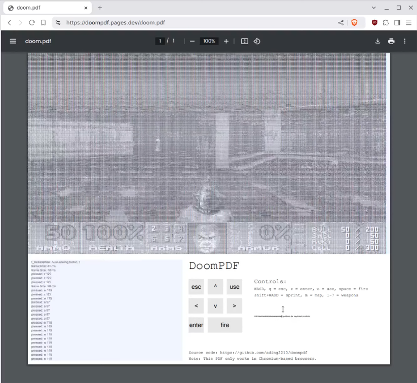 Doom in a PDF? Why not? Image credit: YouTube / vk6.