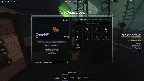 Il Bestiario di Beakwoods è completamente riempito con informazioni su tutti gli uccelli