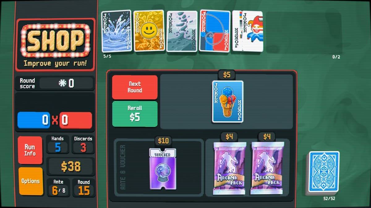 Balatro Arcana Packs dans la boutique