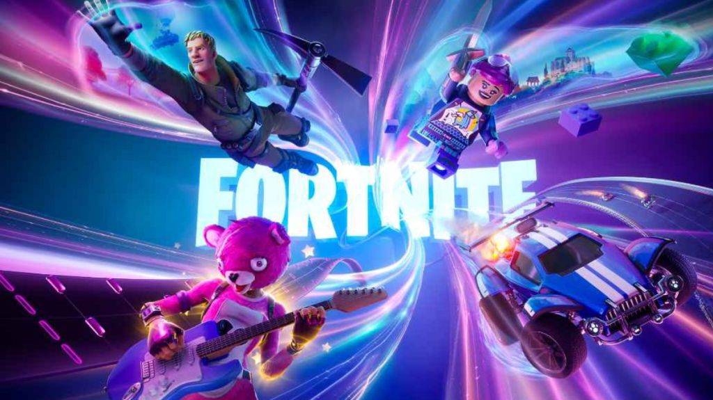 Het laadscherm in Fortnite Hoofdstuk 5. Deze afbeelding maakt deel uit van een artikel over het verlossen van een Fortnite -cadeaubon.