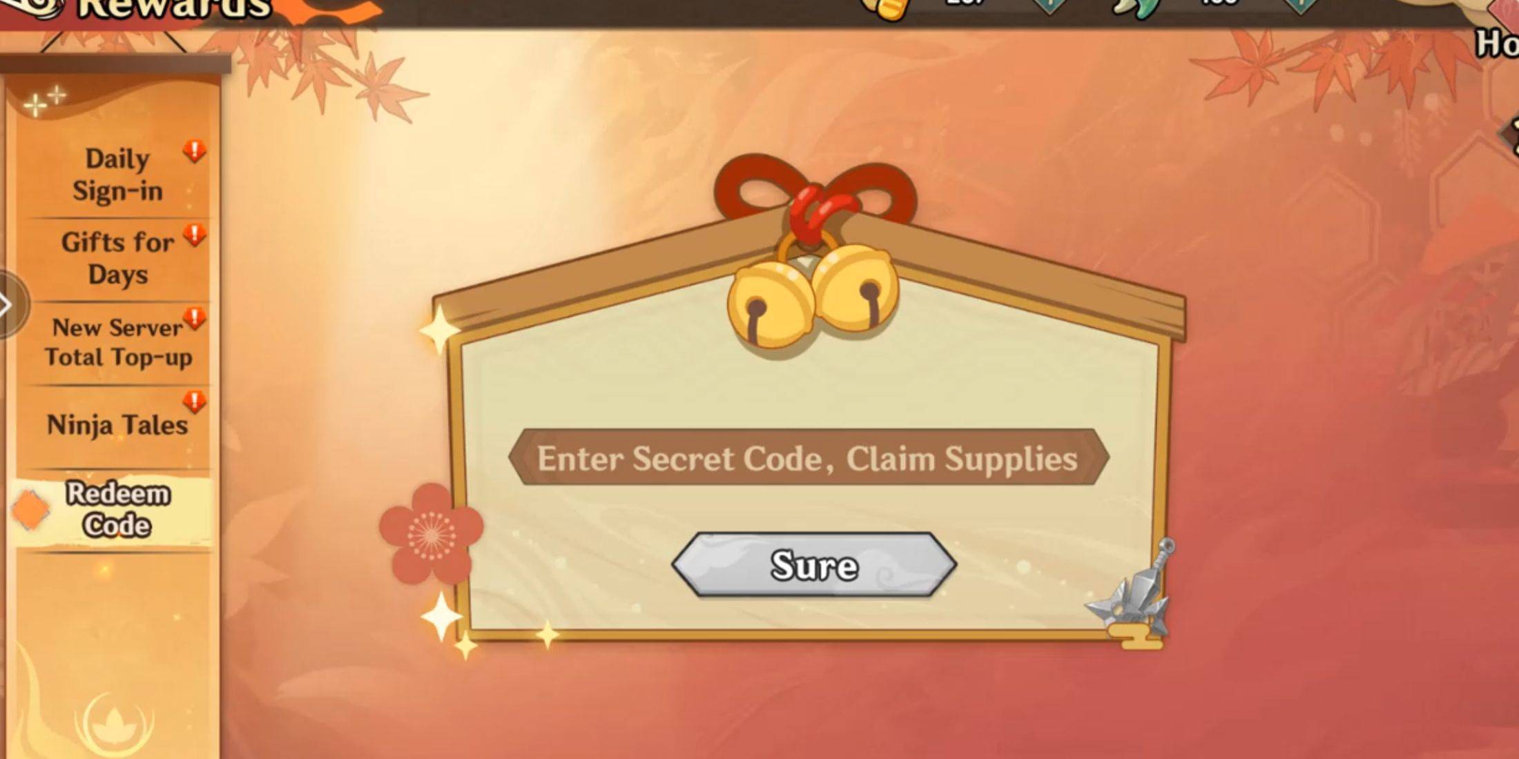 Redeeming Codes in Ninja Blade Dynasty