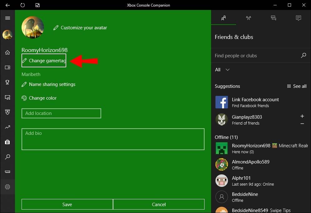 Menukar Nama Anda di Xbox